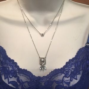 🆕Double crystal pendant necklace NWT